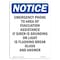 Signmission Sign, 10" H, Rigid Plastic, Emergency Phone To Area Of Evacuation Sign, Portrait, V-11876 OS-NS-P-710-V-11876 - alternate 1